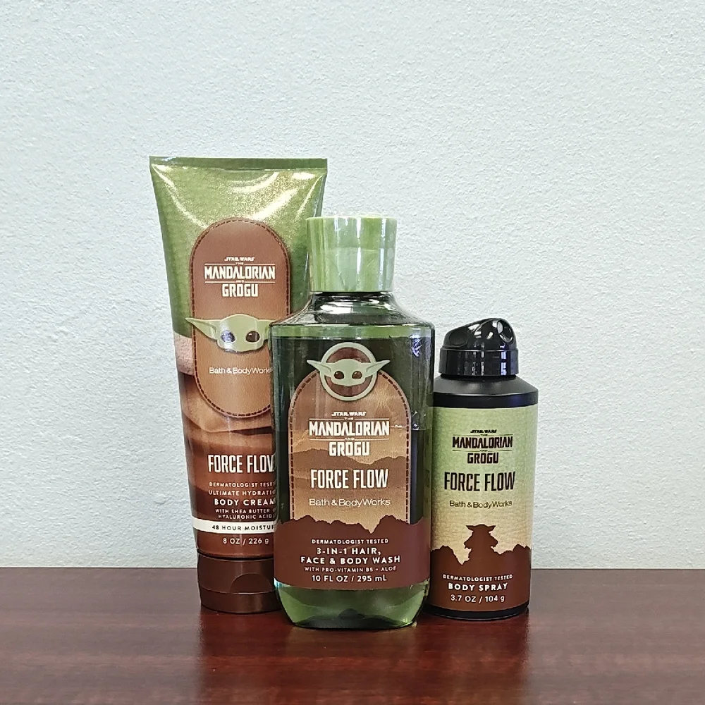 Bath & Body Works Star Wars FORCE FLOW Limited Edition 3 Piece Bundle